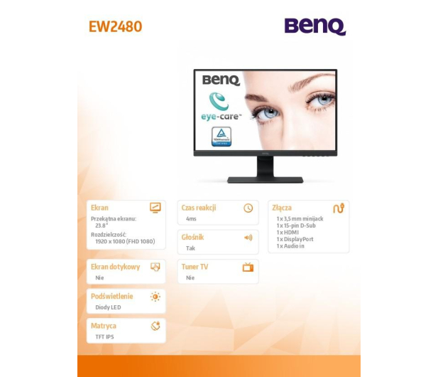 BenQ EW2480 czarny HDR - 534456 - zdjęcie 7